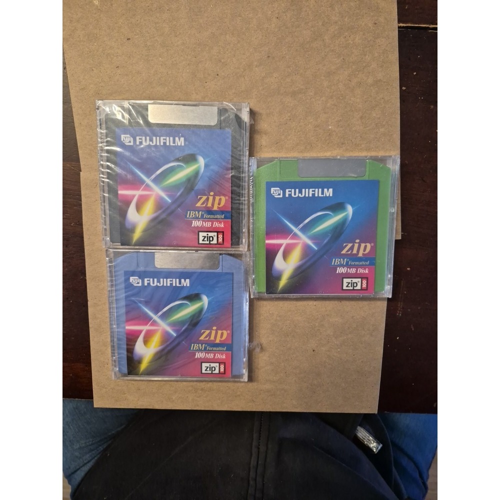 Fujifilm Zip Lot of 3 100mb Disk IBM Formatted new sealed
